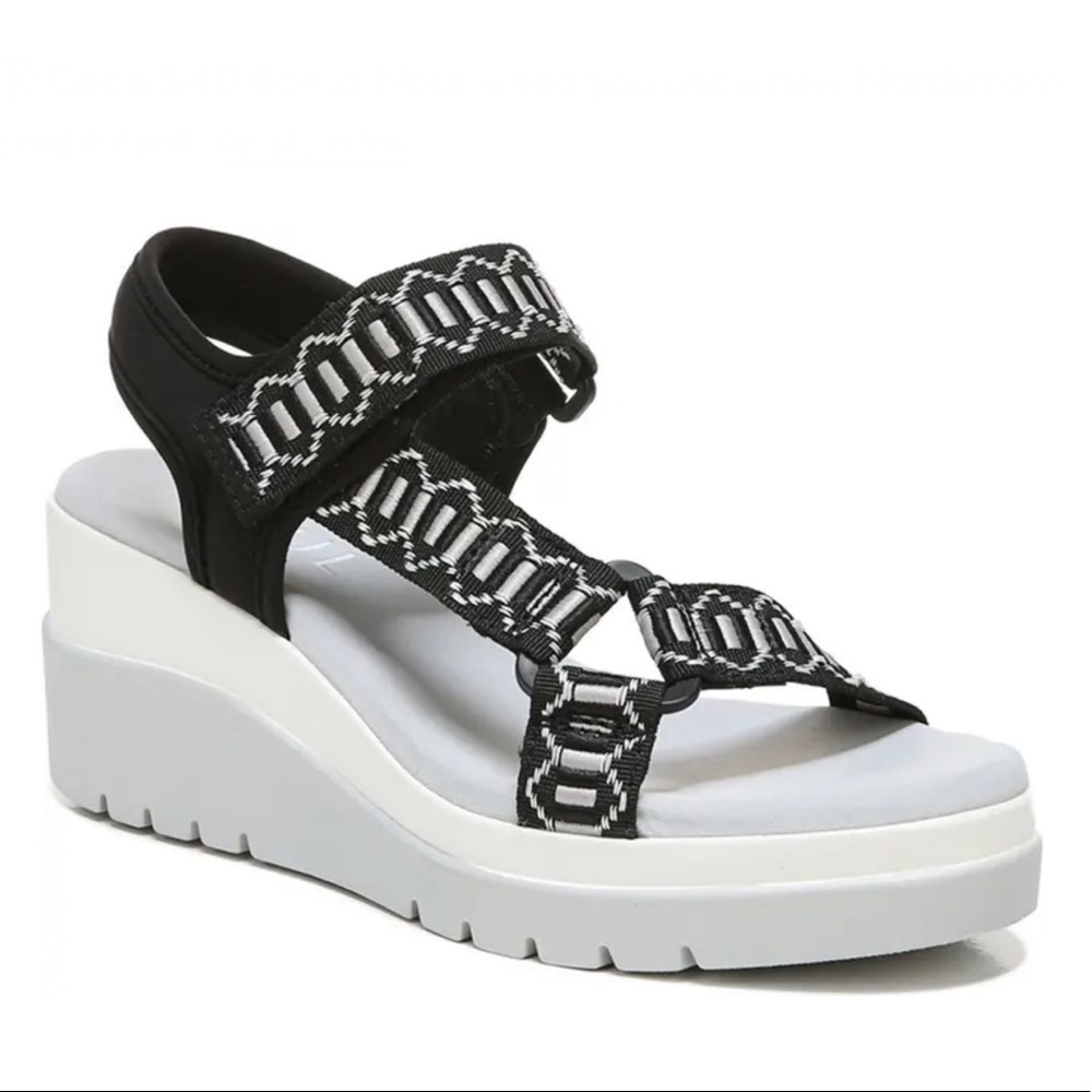 Soul Naturalizer Black Glitz Platform Wedge Sandal